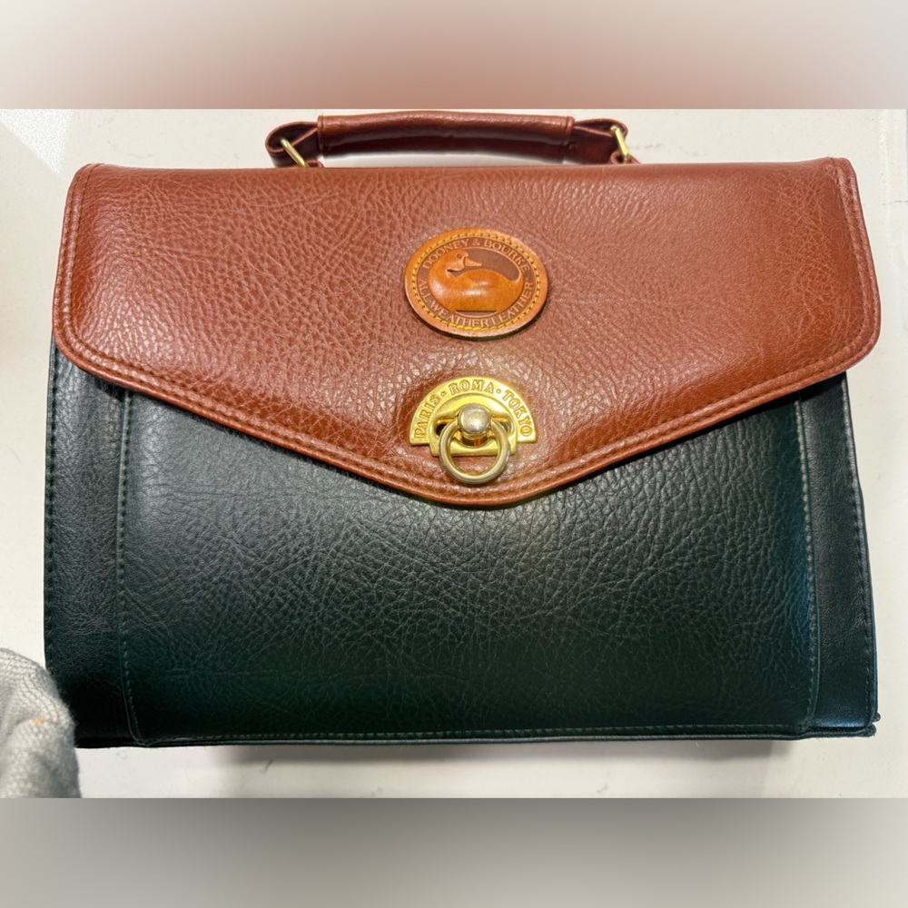 Two-Tone Leather Briefcase